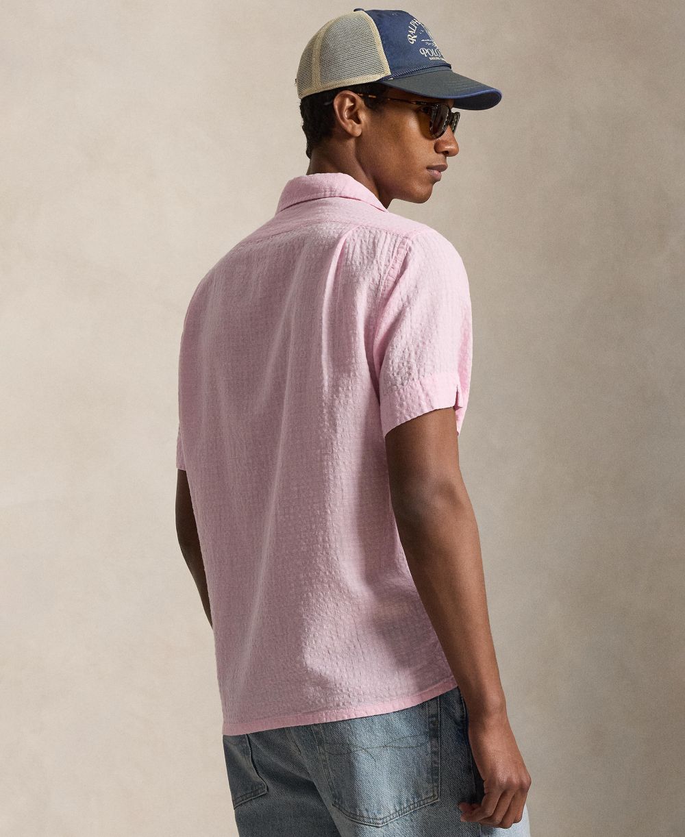 Classic-Fit Linen-Blend Seersucker Shirt