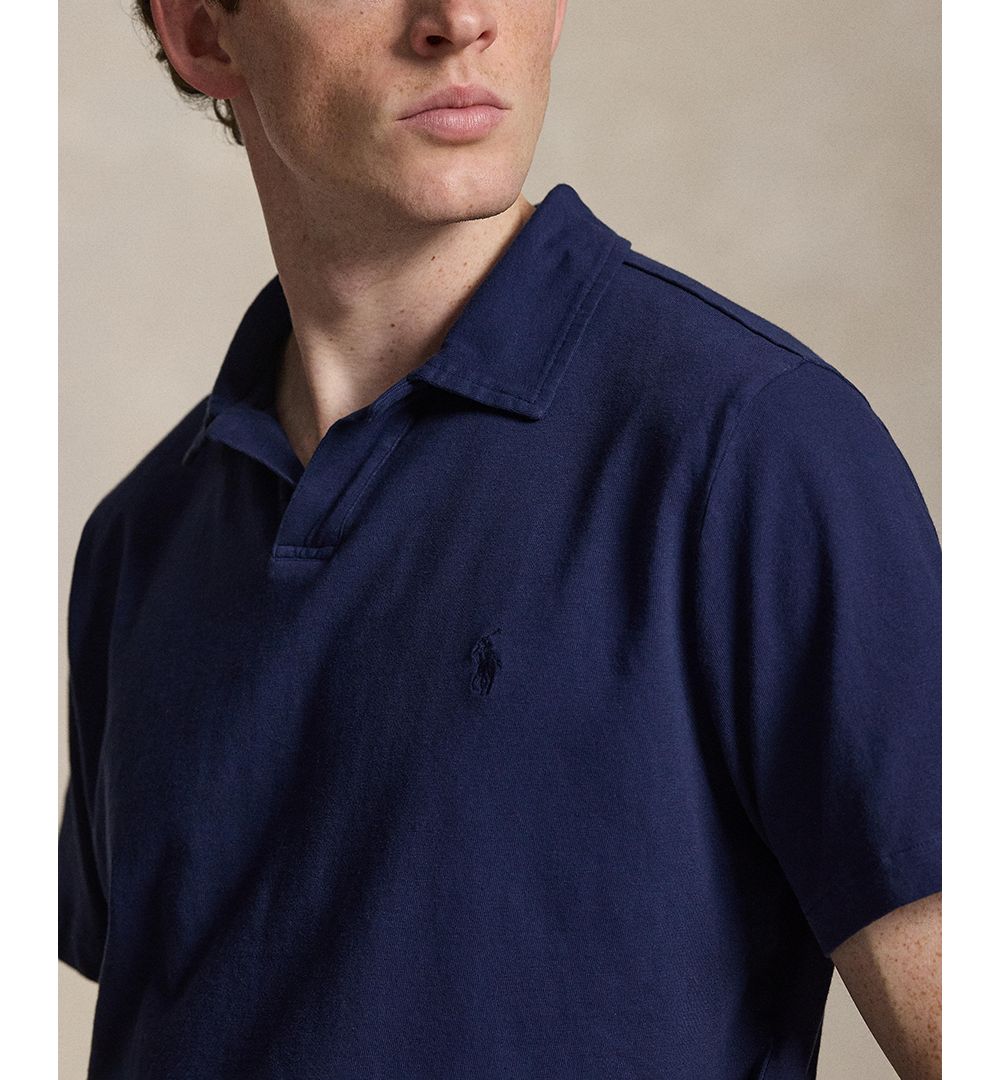 Standard Fit Cotton-Linen Polo Shirt