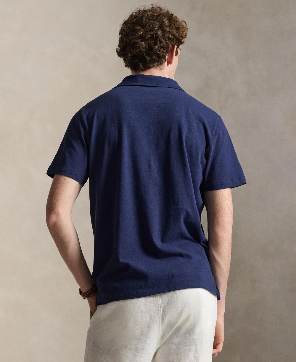Standard Fit Cotton-Linen Polo Shirt