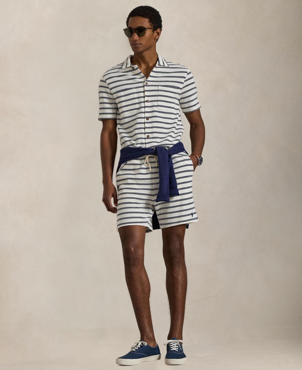Men's Striped Camp Collar Shirt