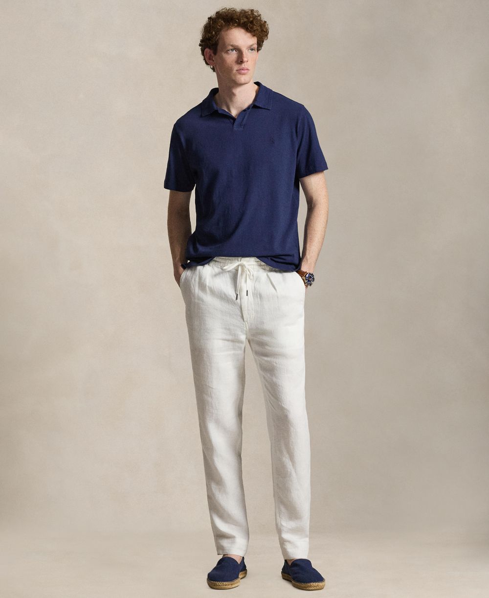 Standard Fit Cotton-Linen Polo Shirt