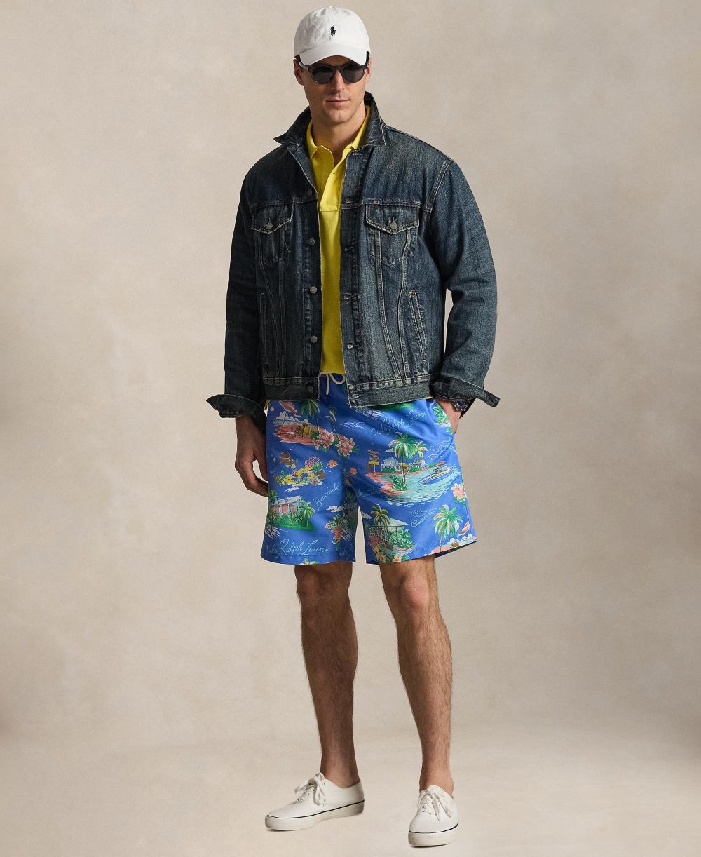 Men's Big & Tall Traveler Classic-Fit Polo Bear Swim Trunk