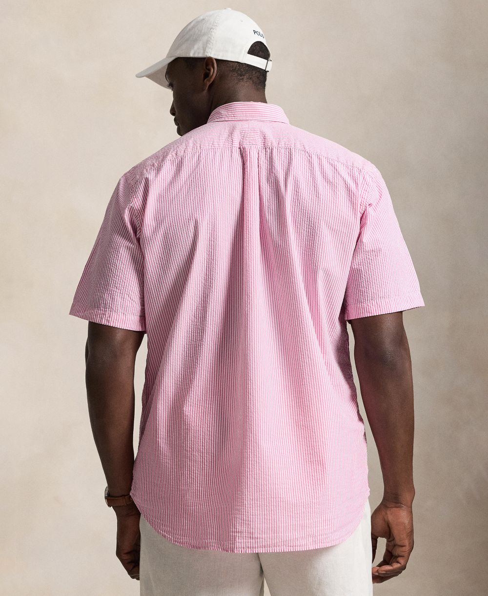 Men's Big & Tall Striped Short-Sleeve Seersucker Shirt