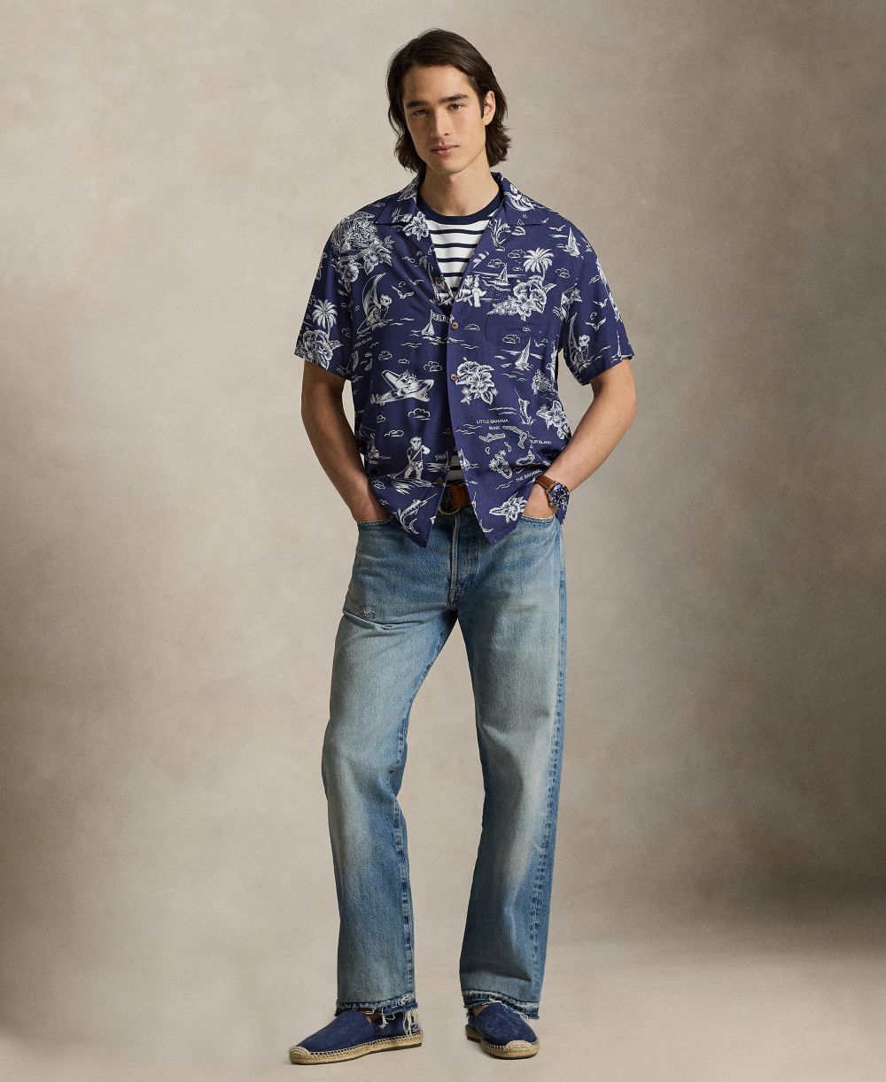 Classic Fit Polo Bear Camp Shirt