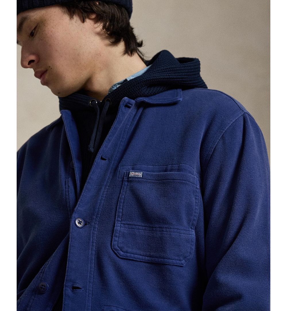 Men's Straight Collar Long-Sleeve Overshirt
