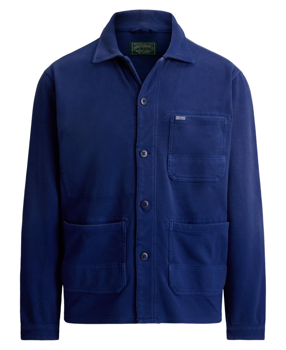 Men's Straight Collar Long-Sleeve Overshirt