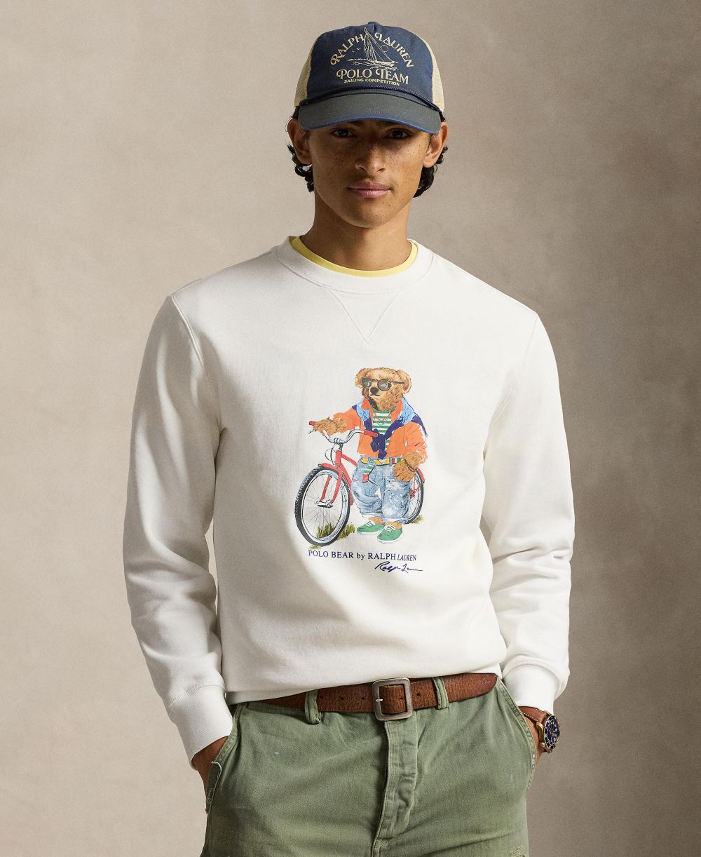 Men's Bears Print Crewneck Sweatshirt