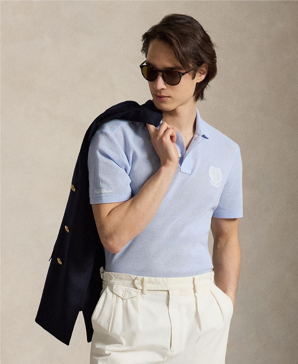 Men's Embroidered Wimbledon Collared Polo Shirt