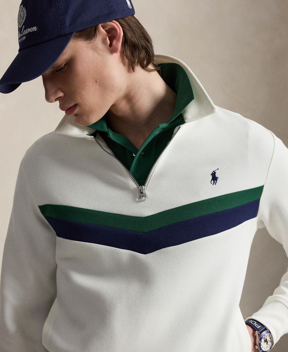 Men's Double-Knit Quarter-Zip Sweatshirt