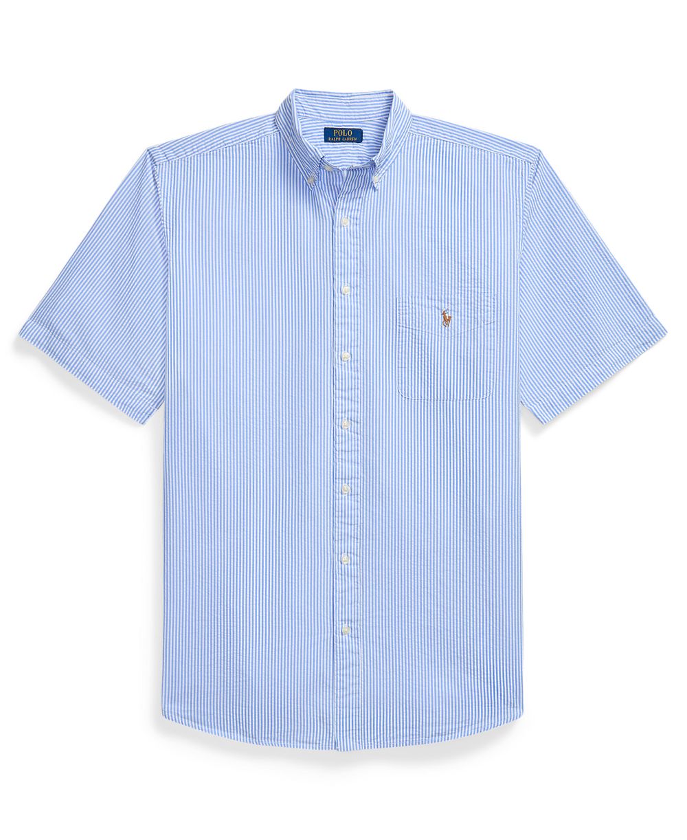 Men's Big & Tall Striped Short-Sleeve Seersucker Shirt