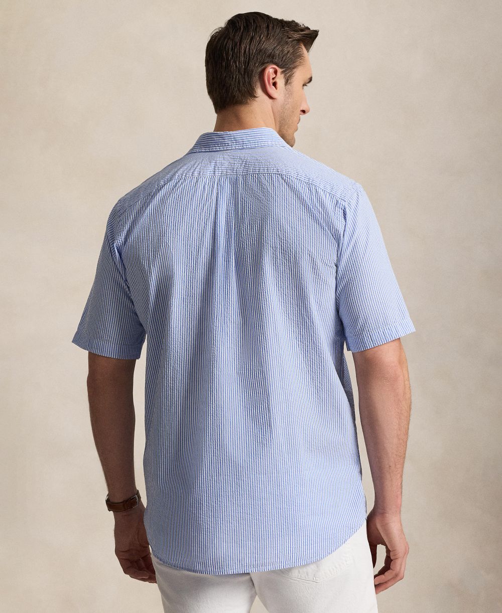 Men's Big & Tall Striped Short-Sleeve Seersucker Shirt
