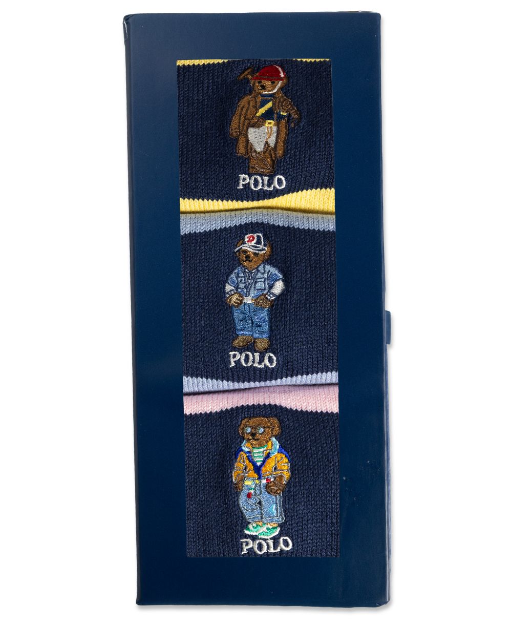 Men's Embroidered Polo Bear Sock Giftbox