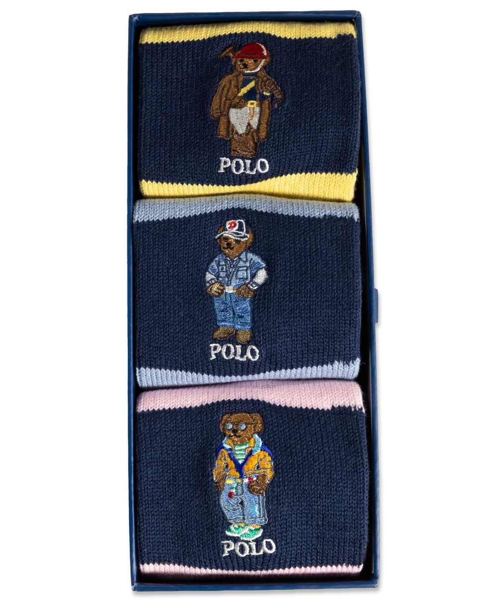 Men's Embroidered Polo Bear Sock Giftbox