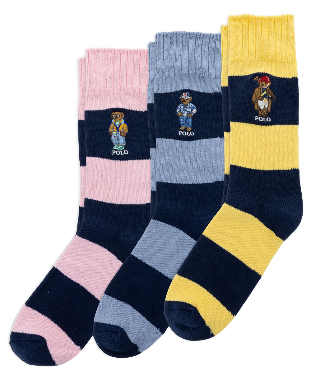 Men's Embroidered Polo Bear Sock Giftbox