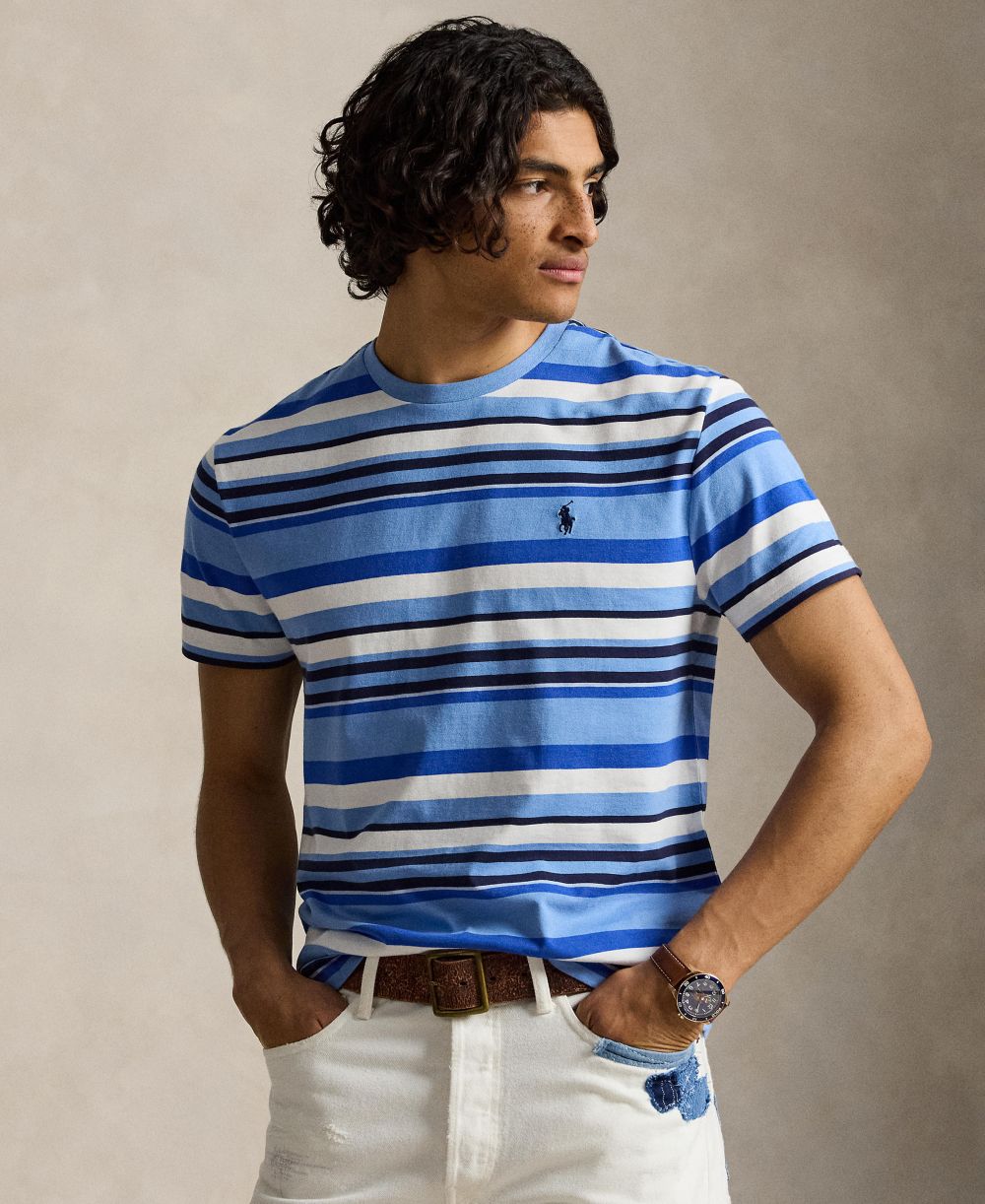 Men's Classic-Fit Striped Jersey T-Shirt