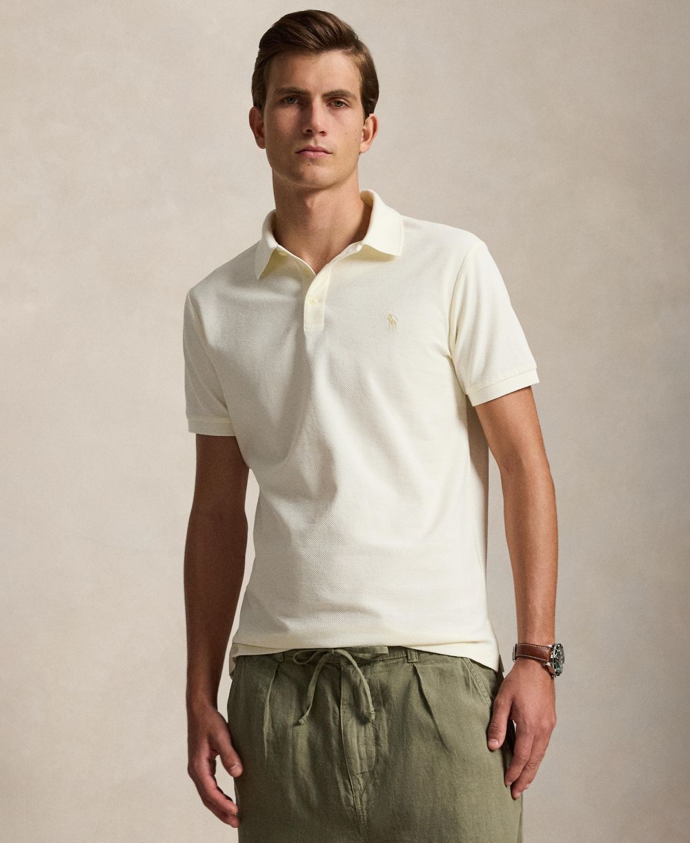 Men's Custom Slim-Fit Honeycomb-Mesh Polo Shirt