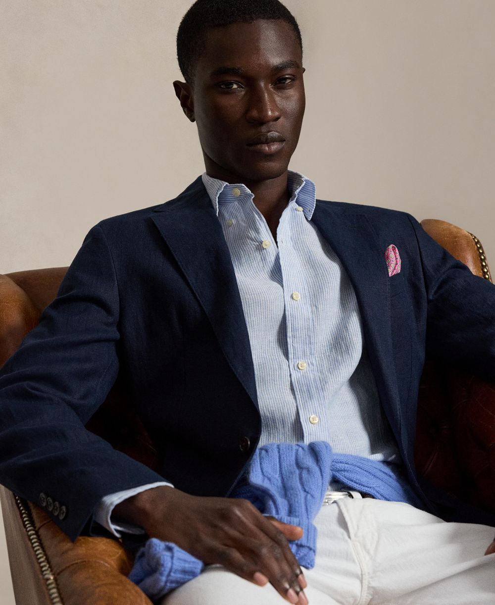 Men's Striped Linen Classic-Fit Shirt