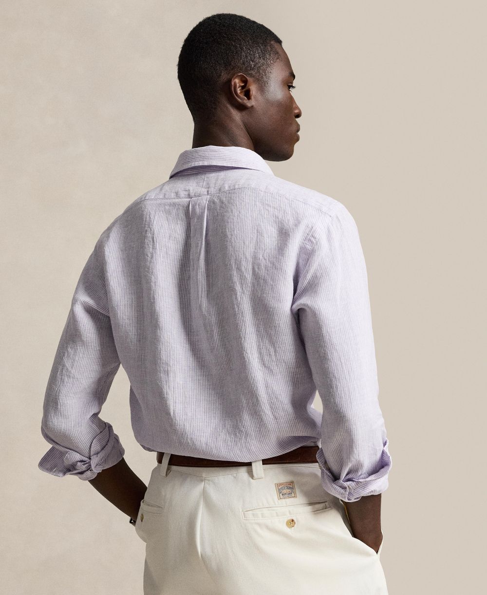 Men's Striped Linen Classic-Fit Shirt