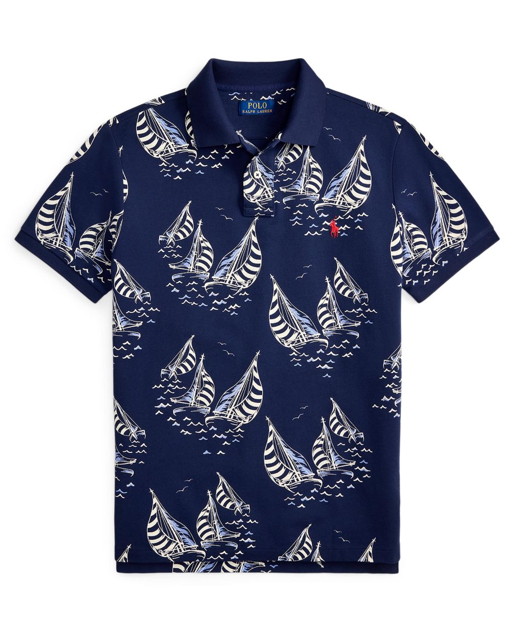 Men's Classic-Fit Sailboat Mesh Polo Shirt