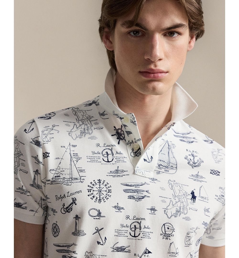 Men's Classic-Fit Nautical Mesh Polo Shirt