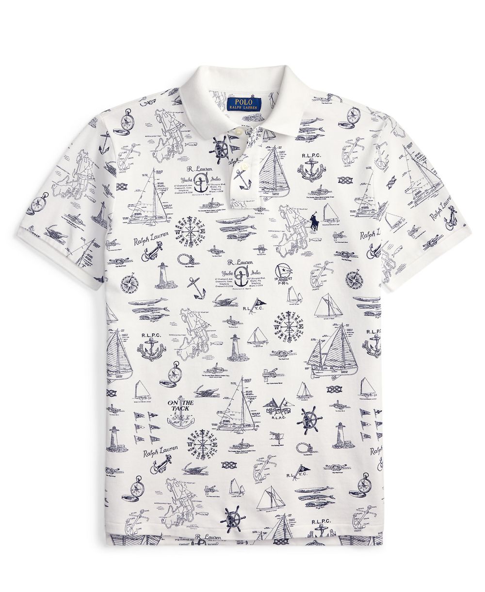 Men's Classic-Fit Nautical Mesh Polo Shirt