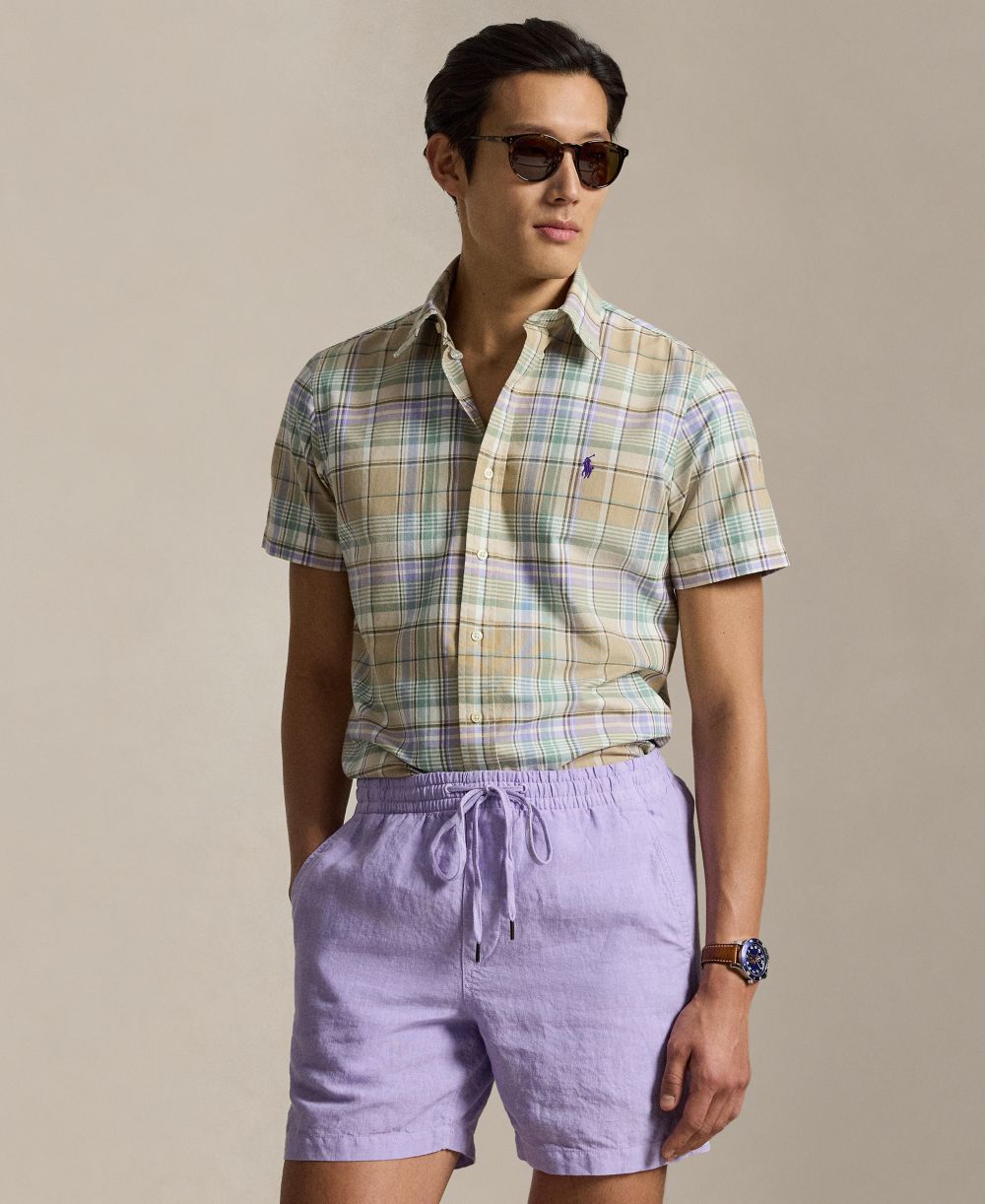 Classic Fit Plaid Oxford Shirt