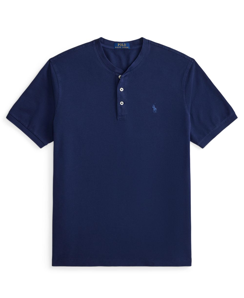 Men's Featherweight Mesh Henley Polo Shirt