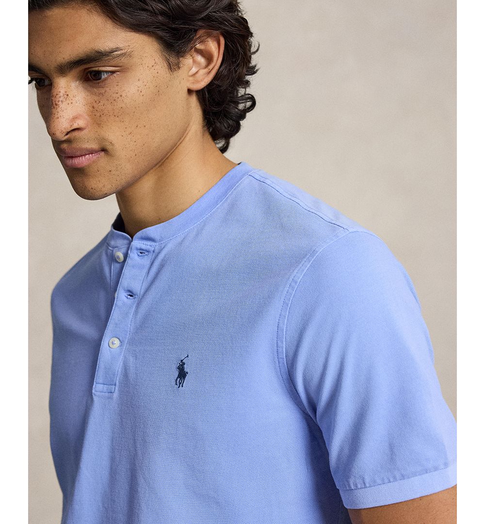 Men's Featherweight Mesh Henley Polo Shirt