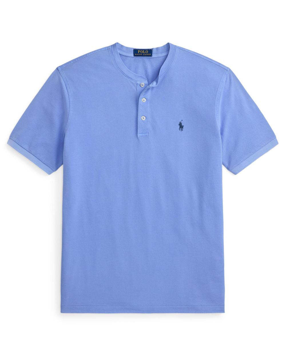 Men's Featherweight Mesh Henley Polo Shirt