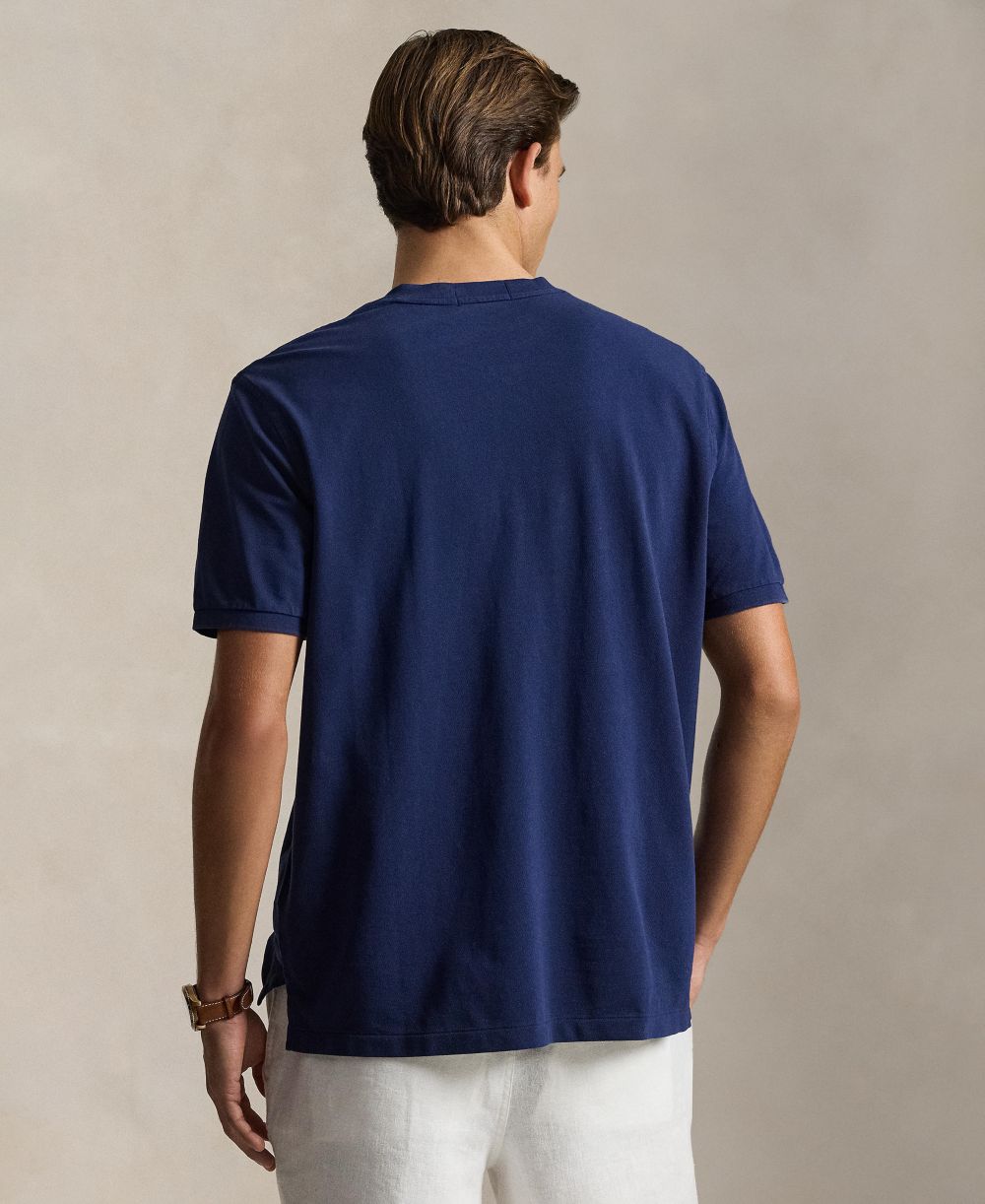 Men's Featherweight Mesh Henley Polo Shirt