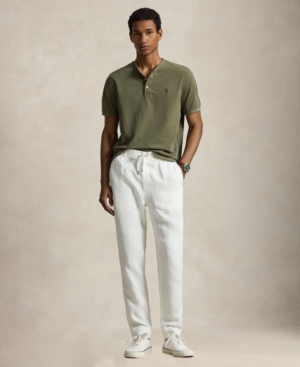 Men's Featherweight Mesh Henley Polo Shirt