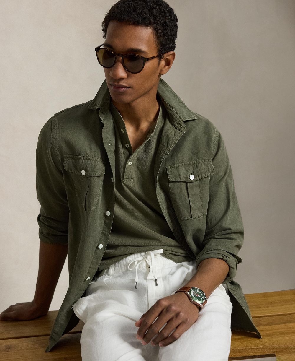 Men's Featherweight Mesh Henley Polo Shirt