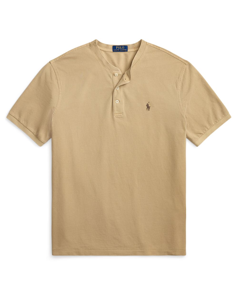 Men's Featherweight Mesh Henley Polo Shirt
