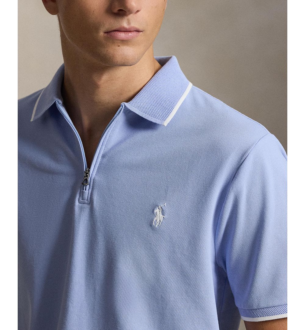 Men's Classic-Fit Stretch Mesh Zip Polo Shirt