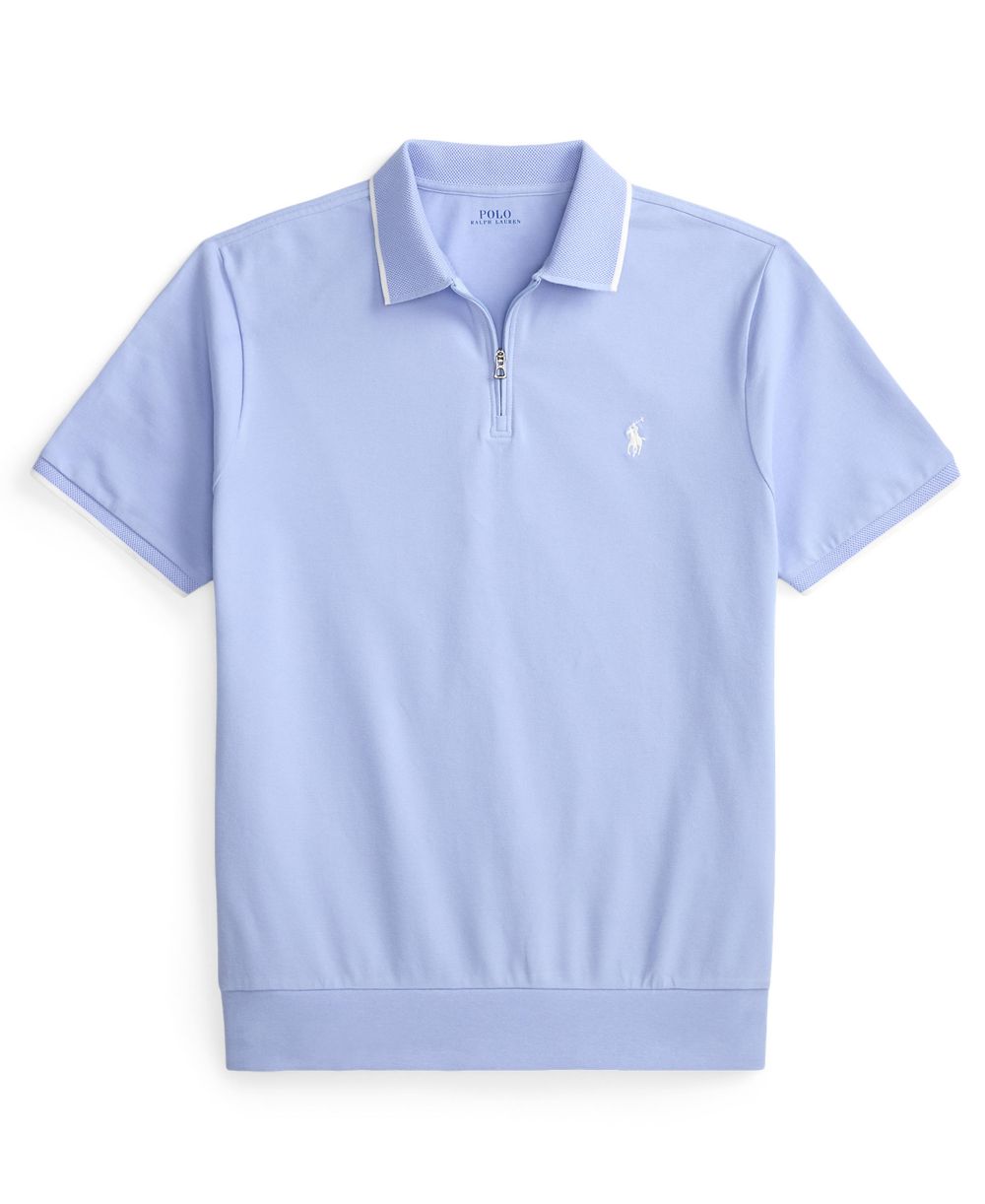 Men's Classic-Fit Stretch Mesh Zip Polo Shirt