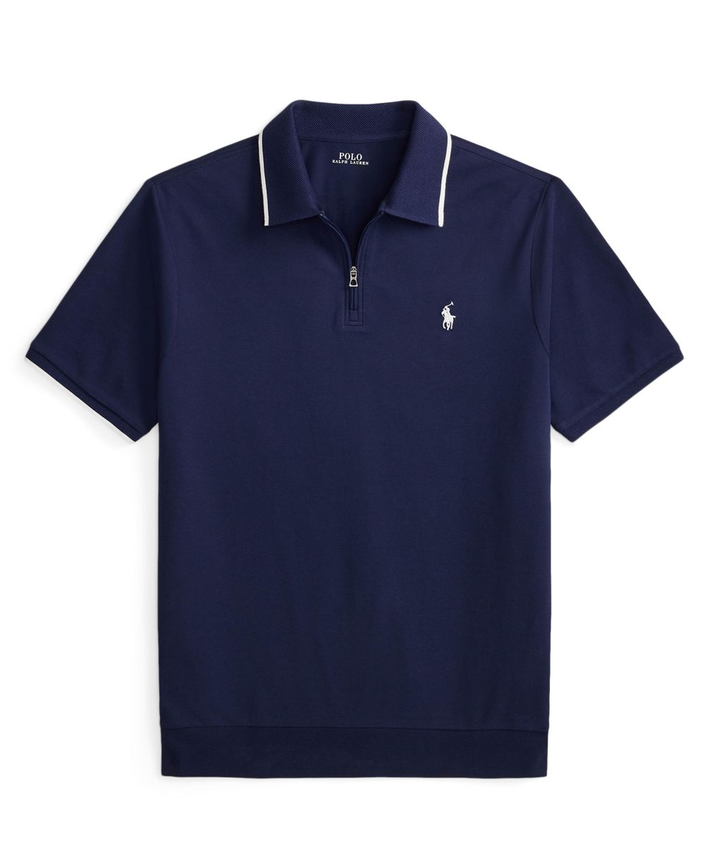 Men's Classic-Fit Stretch Mesh Zip Polo Shirt