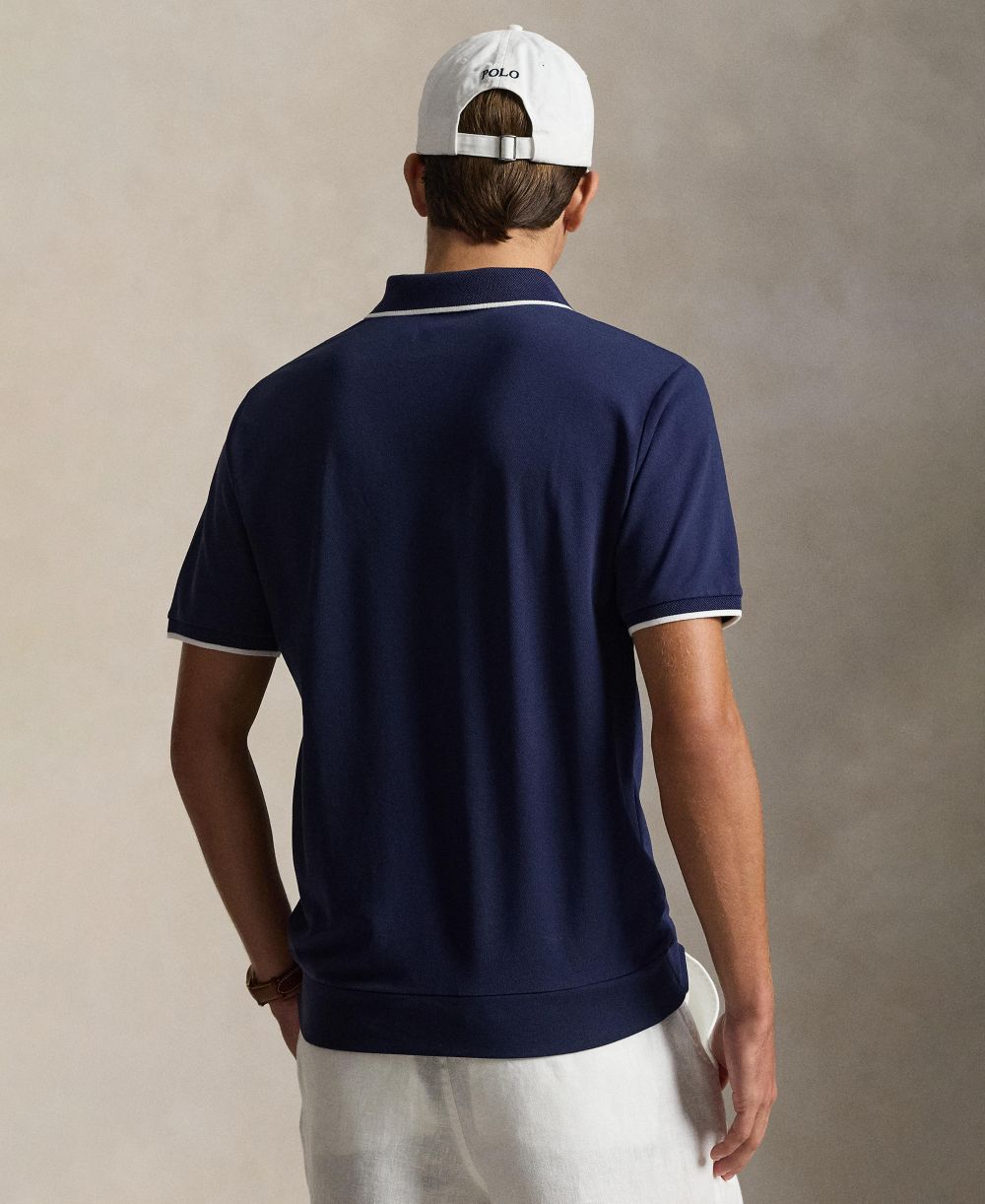 Men's Classic-Fit Stretch Mesh Zip Polo Shirt