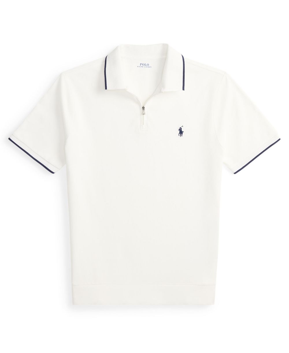 Men's Classic-Fit Stretch Mesh Zip Polo Shirt