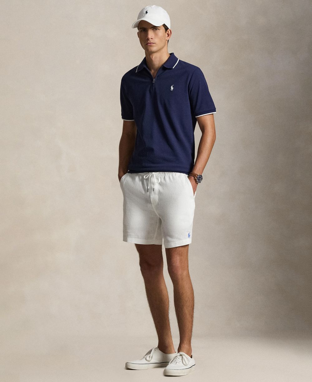 Men's Classic-Fit Stretch Mesh Zip Polo Shirt