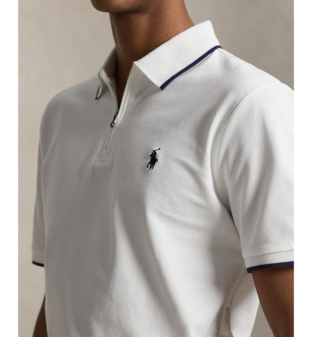Men's Classic-Fit Stretch Mesh Zip Polo Shirt