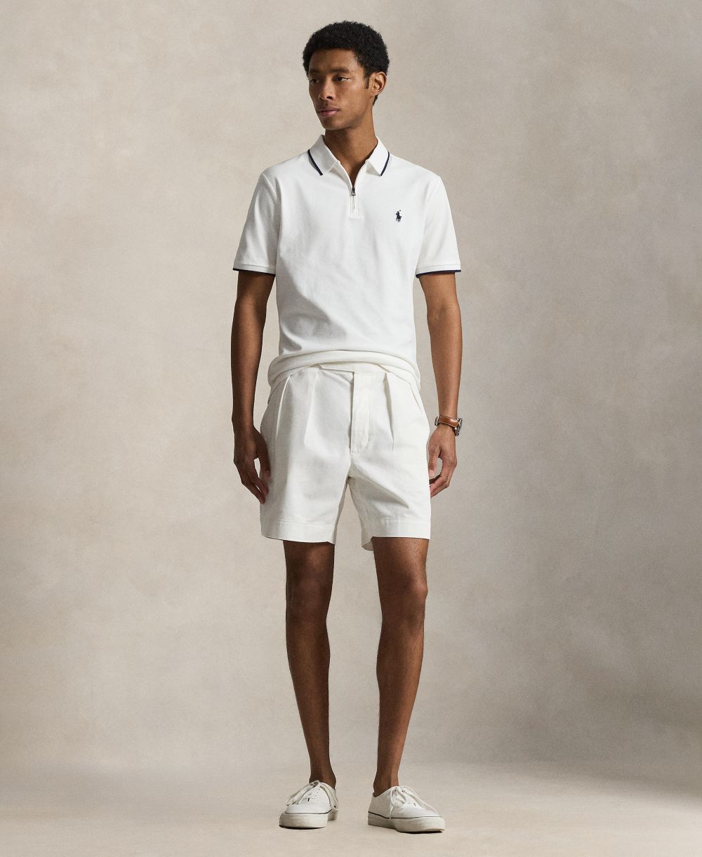 Men's Classic-Fit Stretch Mesh Zip Polo Shirt