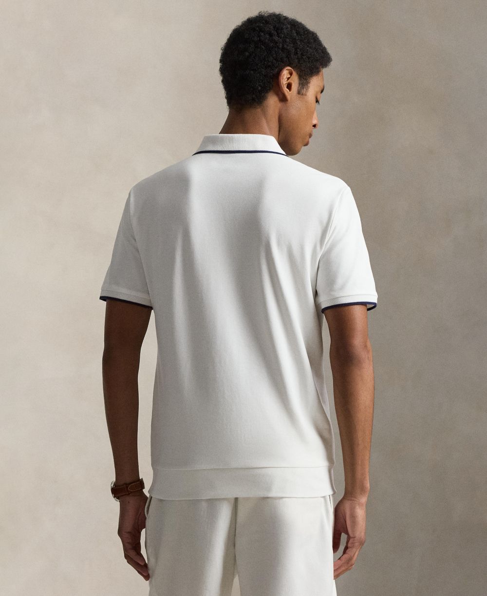 Men's Classic-Fit Stretch Mesh Zip Polo Shirt