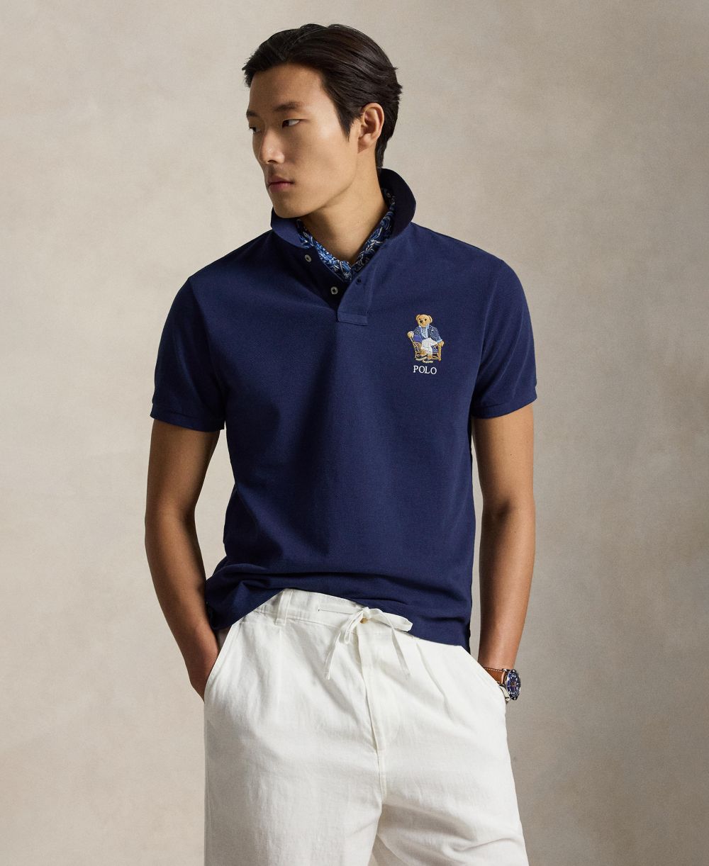 Men's Custom Slim-Fit Polo Bear Polo Shirt
