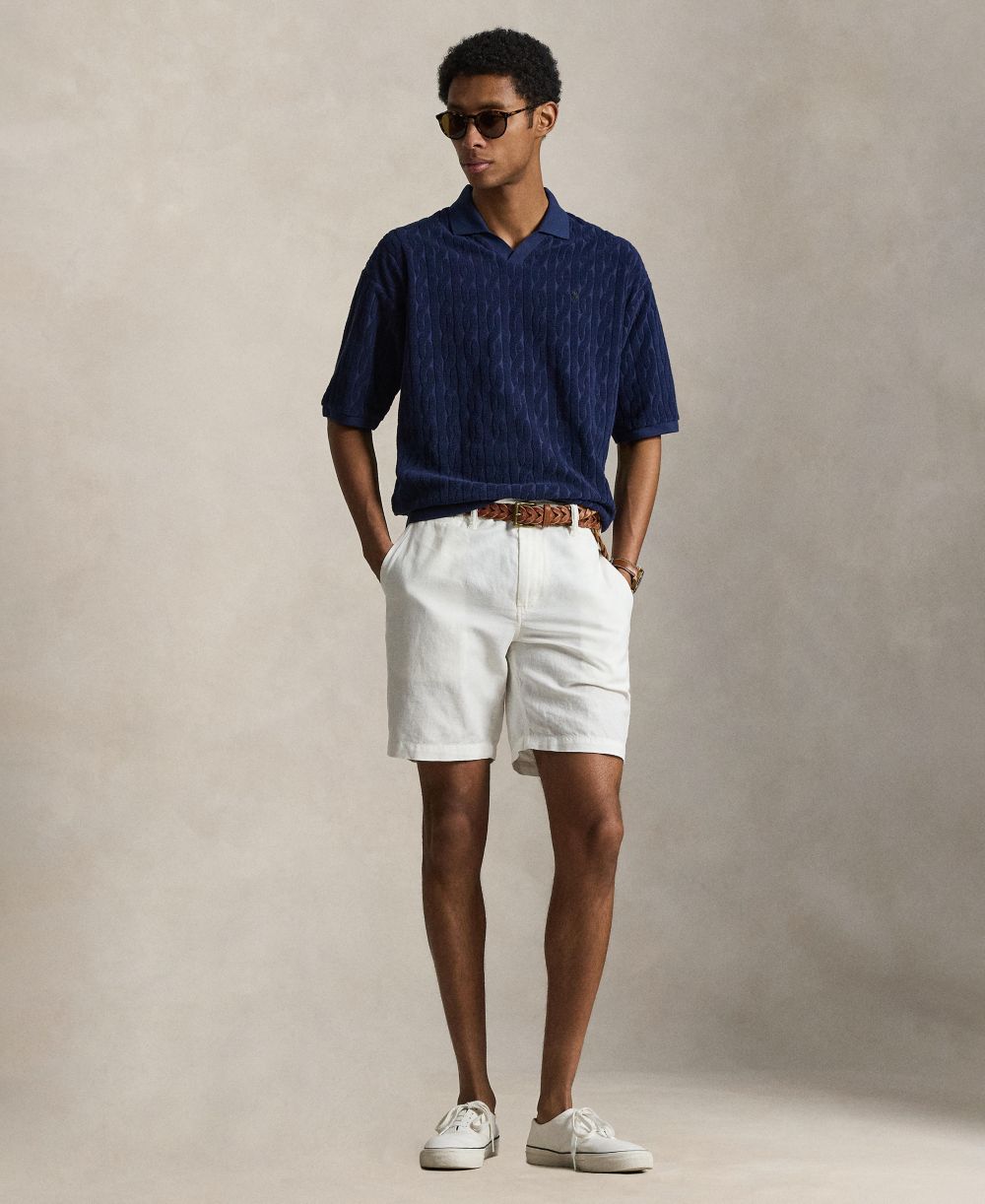 Men's Classic-Fit Cable-Knit Terry Polo Shirt