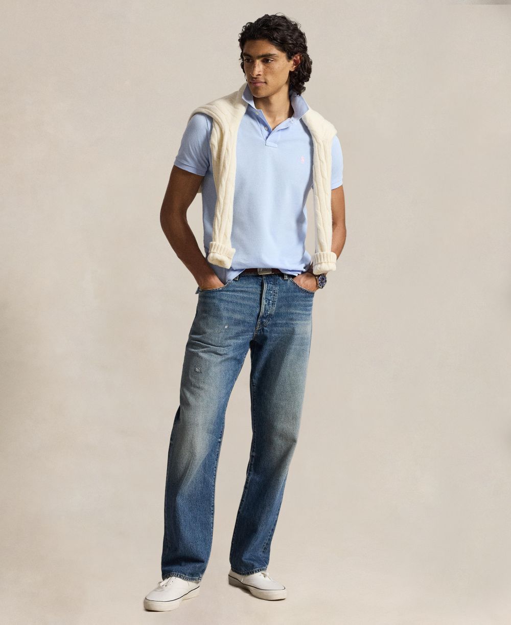 Men's Custom Slim-Fit Mesh Polo Shirt