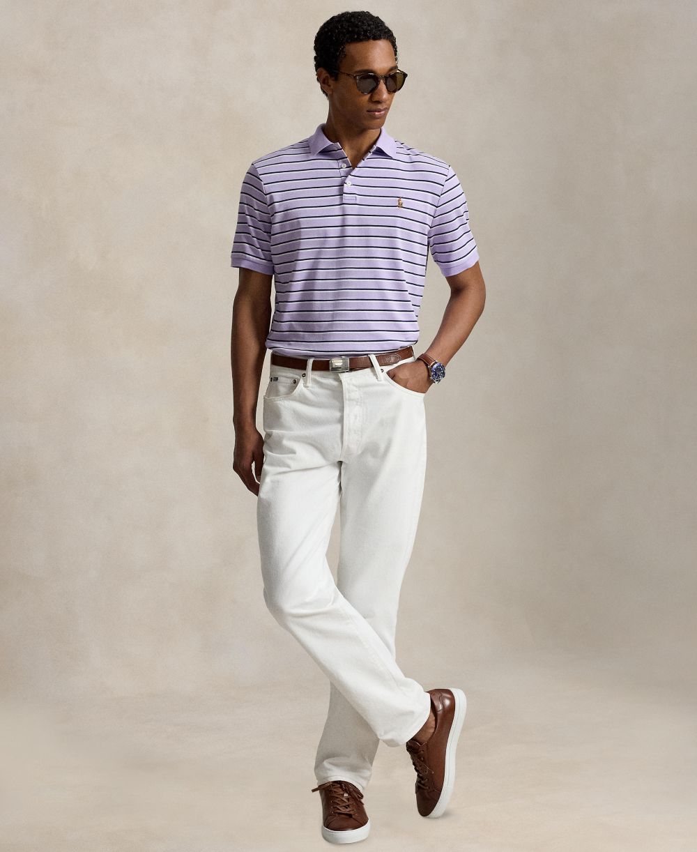 Men's Short-Sleeve Classic-Fit Stripe Polo Shirt