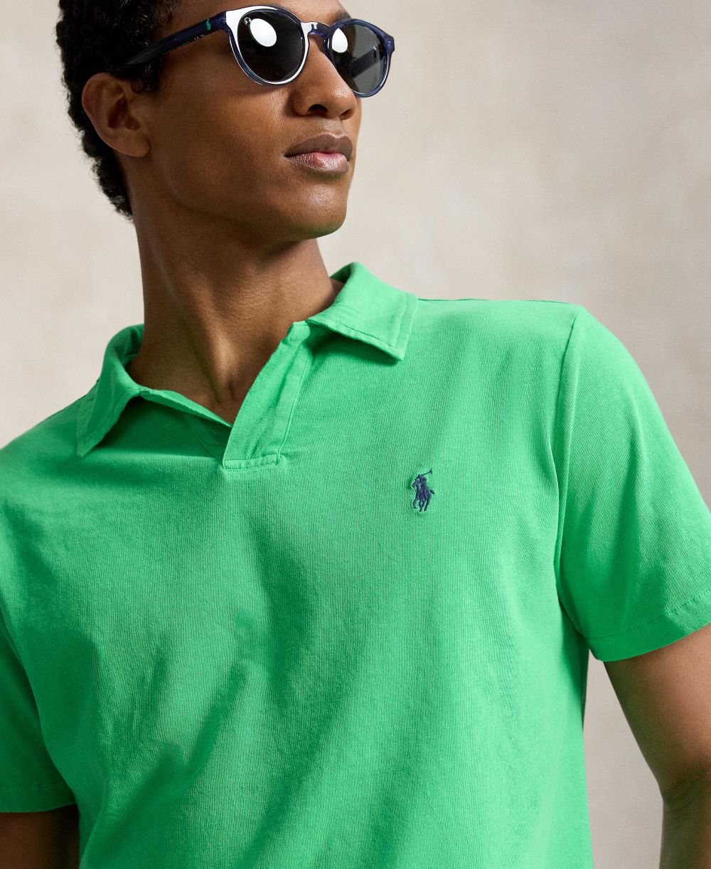 Standard Fit Cotton-Linen Polo Shirt
