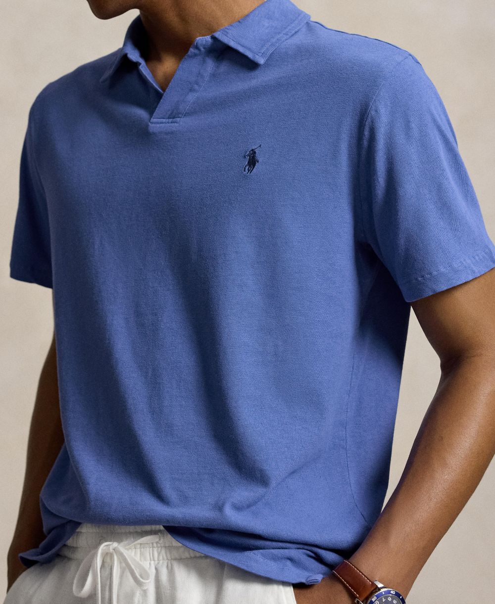 Standard Fit Cotton-Linen Polo Shirt