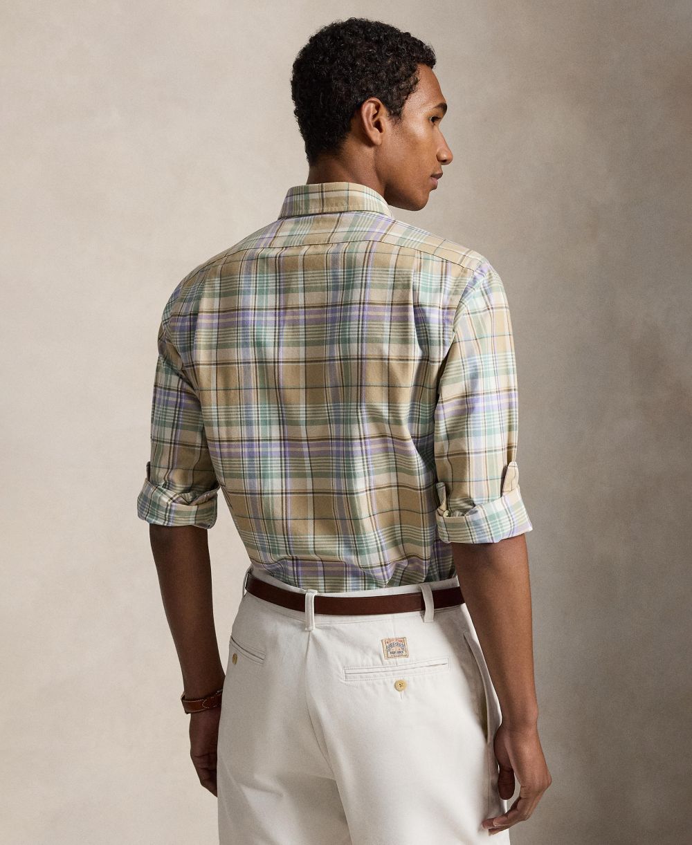 Men's Custom-Fit Plaid Oxford Shirt