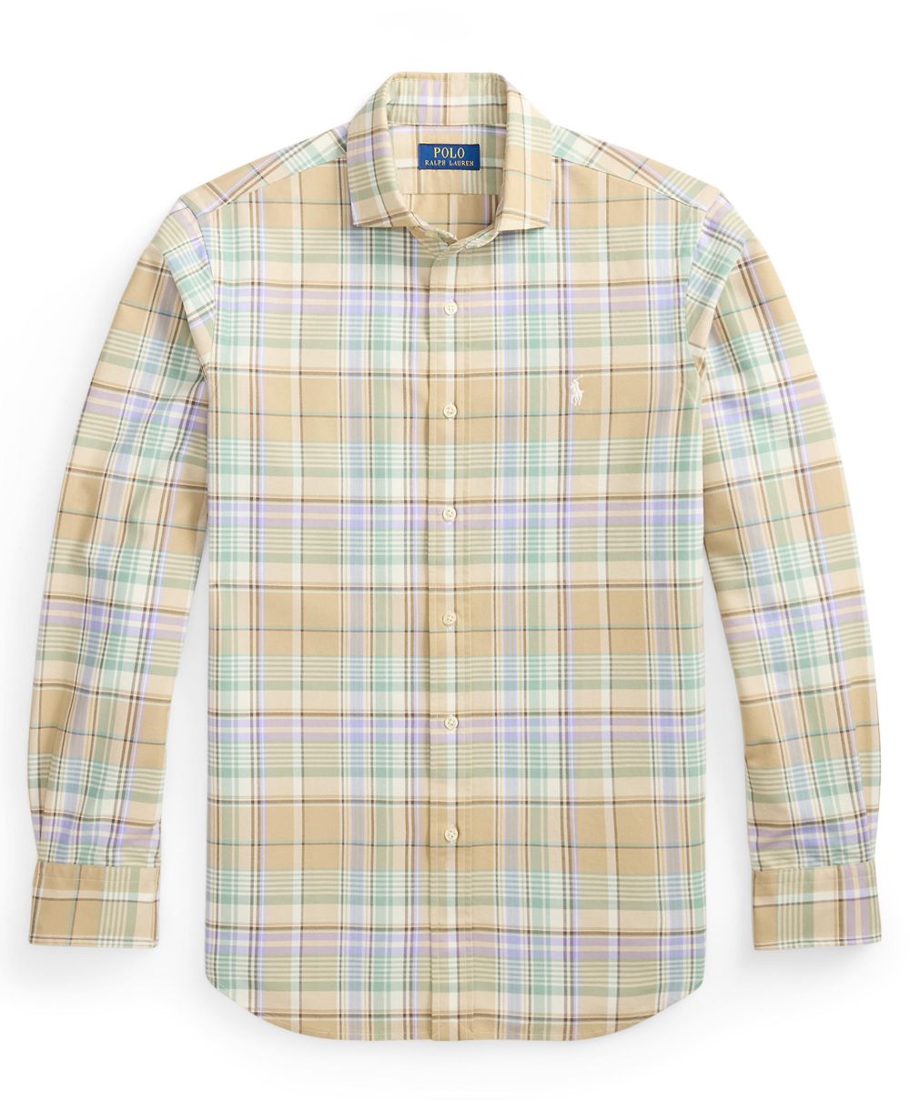 Men's Custom-Fit Plaid Oxford Shirt